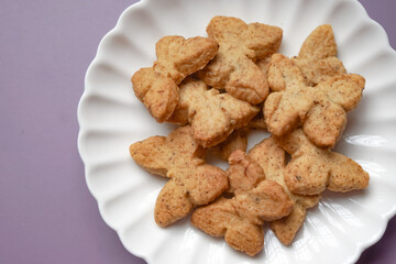 Butterfly shaped coffee flavored cookies.