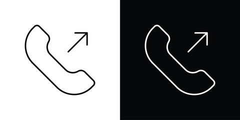 Call outgoing icon design. simple stroke line vector icon set
