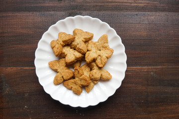 Butterfly shaped coffee flavored cookies.