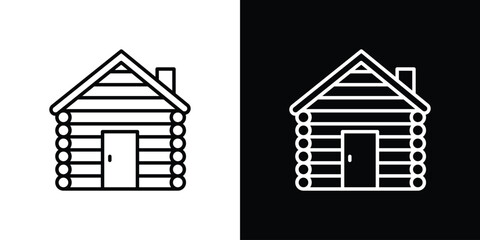 Cabin icon design. simple stroke line vector icon set