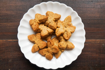 Butterfly shaped coffee flavored cookies.