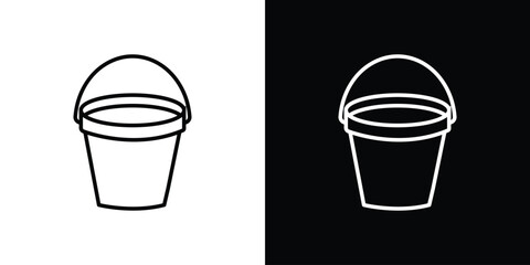 Bucket icon design. simple stroke line vector icon set