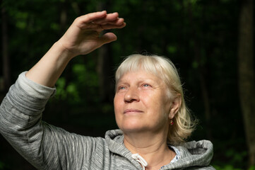 Portrait of Beautiful Aged Woman. Natural Light.