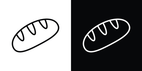 Bread loaf icon design. simple stroke line vector icon set