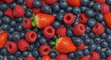 Berry Bliss A colorful mix of strawberries raspberries and blueberries