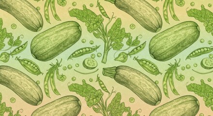 Bountiful garden harvest zucchinis peas greens