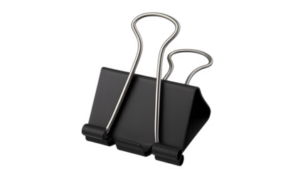 3D Rendered Binder Clip Isolated on Transparent Background (PNG)