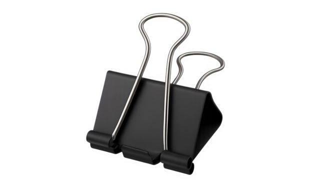 3D Rendered Binder Clip Isolated on Transparent Background (PNG) - Powered by Adobe