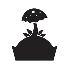 Mycelium Packaging Organic Silhouette Vector