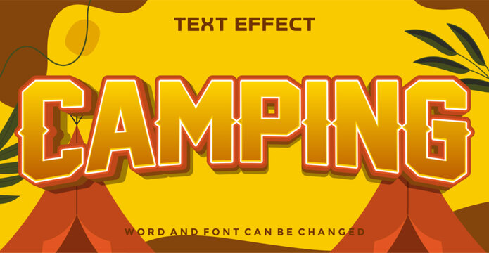 Camping editable text effect
