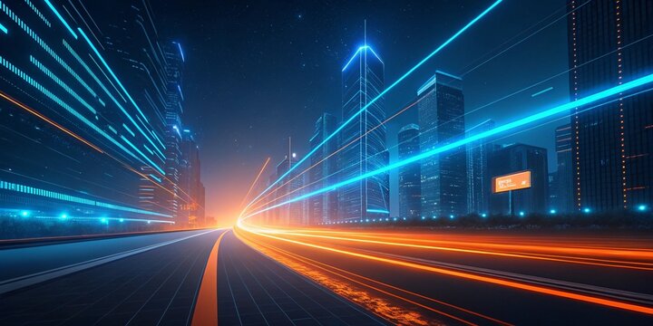 futuristic, illuminated, skyline, cyberspace, future, glow, glowing, horizontal, innovation, neon, photography, speed, connect, connection, cyber, global, information, network, reflection, wireless, c