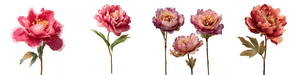 Vibrant peonies in full bloom