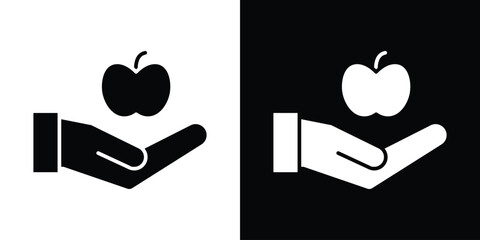 Apple in hand icon Vector scalable graphics