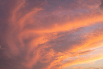 Sunset purple evening sky above the Jaffa Tel Aviv on October 3, 2023, Israel