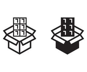 Candy box glyph icon. Silhouette symbol. Sweets. Negative space. Vector isolated illustration