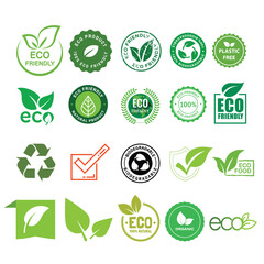 Green Eco Friendly Logos Collection Leaf Icons vector