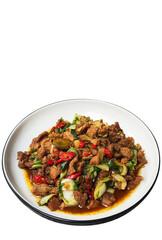 Asian Style Sliced Lamb Stir, fry with Green Vegetables