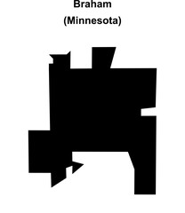 Braham (Minnesota) blank outline map