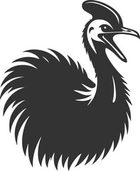 Vector bird cassowary black drawing animal silhouette