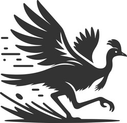 Vector bird cassowary black drawing animal silhouette