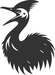 Vector bird cassowary black drawing animal silhouette