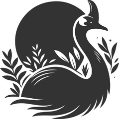 Vector bird cassowary black drawing animal silhouette