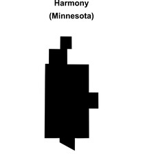 Harmony (Minnesota) blank outline map