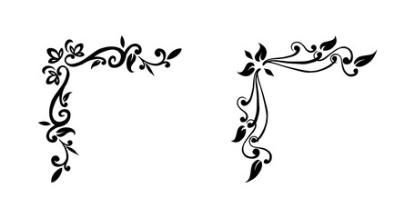 Decorative vintage frame corner template ornament art