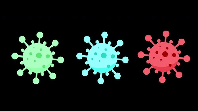 Colorful Virus Animation Pack &ndash; Medical Infographic Motion Graphics for Variants and Mutations