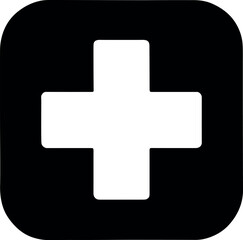 Obraz premium First Aid icon vector black silhouette print design