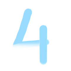 blue number 4