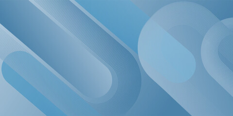 Minimalist banner background, pastel color gradient, sea blue, and cloudy sky. Modern circle effect style