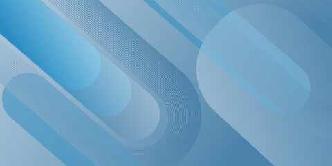 Minimalist banner background, pastel color gradient, sea blue, and cloudy sky. Modern circle effect style