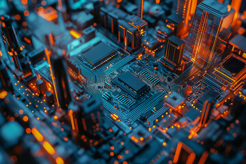 未来都市の回路網 ― テクノロジーで構築された都市景観