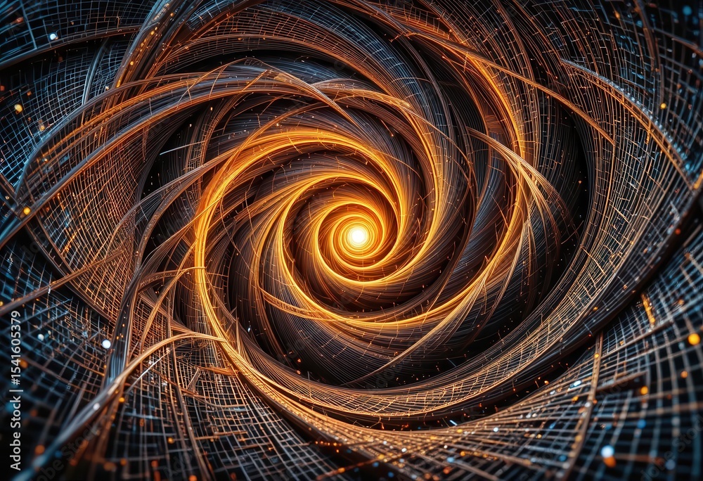 Fototapete abstract swirling pattern with glowing center for computer desktop backgrounds