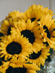 bouquet of yellow sunflowers