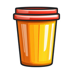 Yellow recycle bin icon isolated on transparent background. PNG Social Issues