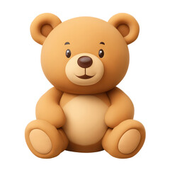 Fototapeta premium Cute brown teddy bear plush toy with a happy expression