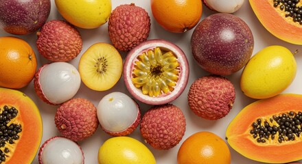 Tropical fruit medley Bright colorful and bursting with fresh flavors