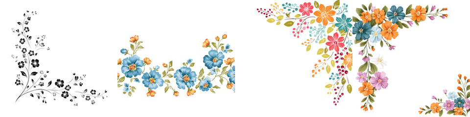 Colorful floral bouquet with blooming flowers