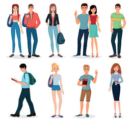 Obraz premium International young people characters and couples collection