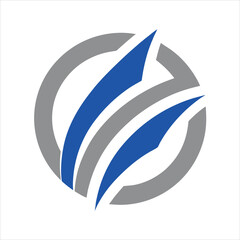 Blue And Gray Business Logo Identity Design