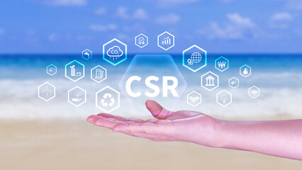 CSR, Corporate social Responsibility concept, global ecology, responsive business organization,...
