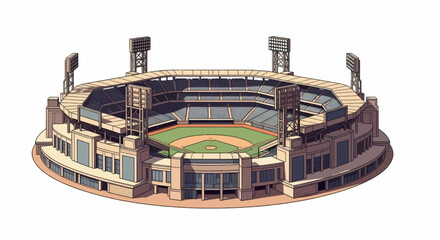 Modern Baseball Stadium Illustration © Muhammad