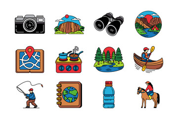 illustration items of recreation and outdoor activity