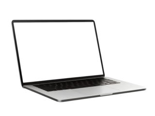 Laptop computer with blank screen isolated on transparent background Remove png, Clipping Path, pen tool