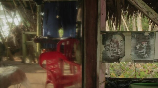 Inside an old man's hut at the Darien Gap - Colombian Caribbean coast.