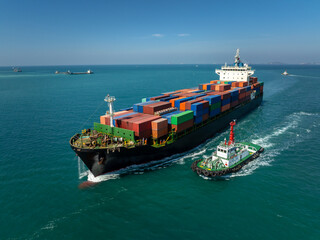 shipping logistic cargo container ship import export goods and distributing products to dealer and...