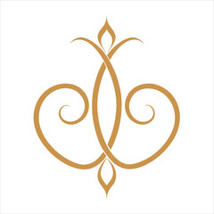 Elegant Makeup Brand Monogram Logo Design