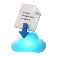 Cloud computing icon with file upload and download symbols